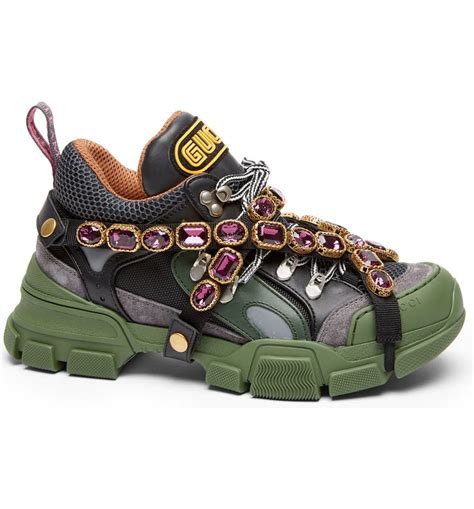 green gucci shoes womens|green Gucci sneakers with jewels.